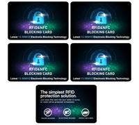 SiumPklay RFIDBlockingCard 4 Pack - UltimateDebitCreditCardProtectorAdvanced Anti-TheftContactless NFC BlockerforFull WalletProtection.UltraSlimDesignwithMicroInterferenceTechnologytoPreventDataTheft