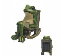 SiumPklay Solar Frog Statues, Garden Ornaments Outdoor with LED Lights, Waterproof Solar Figurine for Patio, Yard, Birthday Gifts for Women, Mum, Grandma, Men, Christmas Decorations