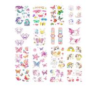 SiumPklay Temporary Tattoos, Glitter Tattoos for Kids, 16 Sheets with Butterfly Mermaid Unicorn & Cat Designs, Non-Toxic Safe Party Bag Fillers for Girls, Fancy Dress Up Accessories, Birthday Party