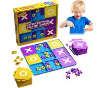 SiumPklay Tic Tac Toe Game, XO Noughts and Crosses Game, Handheld Board Games,Fun Travel Board Game For Everyone, 2 Player Boards Games, Interactive Wooden for Family & Kids