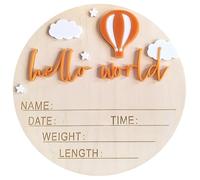 SiumPklay Wooden Hello World Baby Announcement Sign,Welcome Baby Name Plaque for Home Hospital Nursery Newborn Gift (Pink)