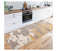 Siunwdiy 90X180CM Runner Rugs for Hallway Non Slip Light Brown Abstract Modern Kitchen Runners Rug Washable Hallway Runner Low Pile Carpet Runners for Kitchen Hallway Laundry Room
