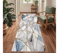 Siunwdiy Blue Non Slip Runner Rug for Hallway 120x440cm Long Washable Kitchen Runner Narrow Carpet for Entryway Laundry Room