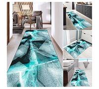 Siunwdiy Blue rectangle map rug bedroom hallway runner3D kitchen rugs hall runner rug extra long hall carpet runners corridor carpet for kitchen living room bedroom,Blau,70x230cm