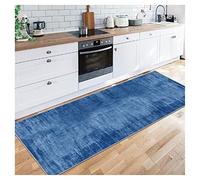 Siunwdiy Blue Runner Rug Extra Long 70x120cm Non Slip Washable Carpet Runner for Hallway, Kitchen, Living Room, Bedroom | Modern Short Pile Indoor Hall Runner Rug | Narrow Rugs for Entrance Corridor