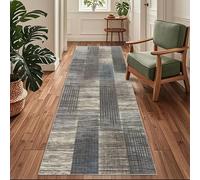 Siunwdiy Brown Carpet Runners,120x440cm Hallway Runner, Non Slip Washbale Kitchen Rugs Floor Mat Low Pile for Entryway Laundry