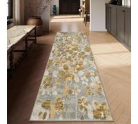 Siunwdiy Brown Extra Long Carpet Runners, 80 x 130 cm Washable Runners for Hallways Non Slip Kitchen Runners Hall Runner Rugs for Living Room Bedroom Laundry Room Entryway, Leaf patterns