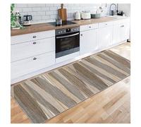 Siunwdiy Brown Hallway Runner Rug Wide 23" X Long 47", Modern Simple Stripes Low Pile Non Slip Extra Long Carpet Runner Narrow Rugs for Hall Kitchen Indoor Laundry Room Balcony or Stairs,60X120CM