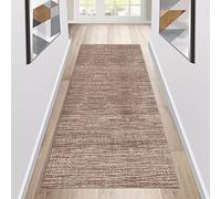 Siunwdiy Brown Rubber Backed Very Long Hallway Hall Runner Narrow Rug, 40x180cm