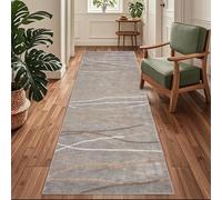 Siunwdiy Brown Stripes Extra Long Carpet Runners, 120 x 440 cm Washable Runners for Hallways Non Slip Kitchen Runners Hall Runner Rugs for Living Room Bedroom Laundry Room Entryway