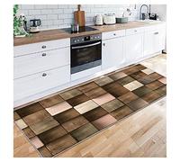 Siunwdiy Carpet Runner for Hallway 1m 1.5m 2m 2.5m 3m 3.5m 4m 4.5m 5m 5.5m 6m 7m 8m Braun Extra Long Gray Runner Rug - Width 60cm 70cm 80cm 90cm 100cm 120cm 140cm,squares,70x500cm
