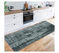 Siunwdiy Carpet Runner for Hallways Extra Long Non Slip Hallway Runner Rug 40x260cm, Dark Grey Abstract Modern Washable Carpet Floor Mat,Narrow Rugs for Kitchen/Bedroom/Living Room/Entryway/Indoor