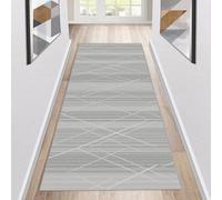Siunwdiy Carpet Runners For Hallways Non-Slip Long Grey Stripe, Runner Rug For Hallway Grey 140x220cm Entryway Area Rugs, Kitchen Runner Rug Corridor Stair Carpet And Kitchen Anti-Slip Floor Mats