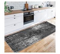 Siunwdiy Contemporary Hallway Runner Rug, Abstract Non Slip Extra Long Carpet Runner Narrow Rugs for Hall Kitchen Indoor Balcony or Stairs, Width 60cm/70cm/80cm/100/120cm/140cm,Grey,80x220cm