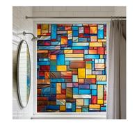 Siunwdiy Contemporary Stained Glass Film Window Privacy Film Static Cling Removable Decorative Vinyl Covering for Home Door Bathroom Kitchen Bathroom Cabinet Decal Sticker,L55,40x100cm