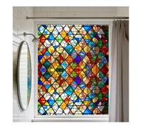Siunwdiy Contemporary Stained Glass Film Window Privacy Film Static Cling Removable Decorative Vinyl Covering for Home Door Bathroom Kitchen Bathroom Cabinet Decal Sticker,Q55,100x200cm