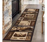 Siunwdiy Extra Long Carpet Runner for Hallways Non-Slip Hall Runner Rug for Long Corridors, Kitchen,Hallways,Braun t,50×200 cm