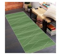 Siunwdiy Green Carpet Runner Hallway Rug Non-Slip Washable 60x110cm, Geometric Kitchen Floor Mats with Dirt Stopper Backing, Extra Narrow Runner for Long Corridors/Staircases/Bathroom Entrance