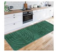 Siunwdiy Green Hallway Runner 40x240cm, Extra Long Non Slip Washable Carpet Runners for Hallways, Stair Runners Rugs, Modern Geometric Patterns, Kitchen and Living Room
