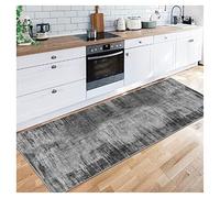 Siunwdiy Grey Abstract Non Slip Hallway Runner Rug, Extra Long Washable Carpet Runner 100x120cm,Modern Kitchen Rug,Rubber Backed Narrow Rugs for Hallway/Living Room/Bedroom,Floor Mats Indoor Entryway