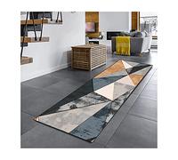 Siunwdiy Hallway Runner Rugs Carpet Runners for Corridor Kitchen Living Room Non Slip Washable and Stain Resistant Rugs,Corridor Short Pile Modern Geometric Entrance Mat,A,60x300cm/2ftx9.8ft