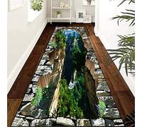 Siunwdiy Hallway Runner, Runner Rug for Hallway Entryway Rugs 3D Cliff Wooden Bridge Pattern Washable Non-Slip Stair Mat Long Runner Carpet Custom Length,A 6,60x200cm/2ftx6.6ft