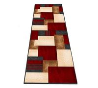 Siunwdiy Kitchen Rug Non Slip Carpet Runner Rug for Hallways Red Beige Brown Area Rug Runner Washable Runner Dirt Trapper Barrier Mat Door Mat for Entryway Indoor Bedroom Laundry Room,Red,70x220cm