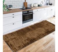 Siunwdiy Modern Long Runner Rug for Hallway, Non Slip Washable Carpet Runner, Extra Long Narrow Rugs 70x260cm for Living Room/Hallway/Bedroom/Kitchen/Corridor, Rubber Backed Dirt Trapper, Brown