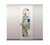 Siunwdiy Modern Minimalist Style Stained Glass Window Film Natural Elements Mosaic Pattern Static Cling Privacy Frosted Film Anti-UV No Adhesive for Home Office Window Door Decor,Y40,50x200cm