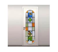 Siunwdiy Modern Minimalist Style Stained Glass Window Film Natural Elements Mosaic Pattern Static Cling Privacy Frosted Film Anti-UV No Adhesive for Home Office Window Door Decor,X40,70x200cm