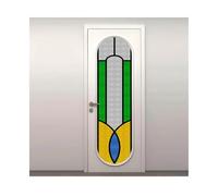 Siunwdiy Modern Minimalist Style Stained Glass Window Film Vertical Geometric Pattern Static Cling Privacy Frosted Film Anti-UV No Adhesive for Home Office Window,D42,60x200cm