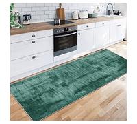 Siunwdiy Non-Slip Hall Runners 50x160cm Dark Green Extra Long Carpet Runner for Hallway Corridor Living Room Kitchen Bedroom Entryway - Washable,Durable Floor Mat,Narrow Rug for High Traffic Areas