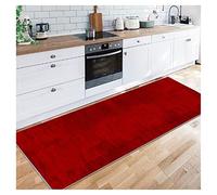 Siunwdiy Non Slip Hallway Runner Rug 120x110cm,Red Carpet with Abstract Design, Ultra Long Washable Kitchen Rug,Rubber Backed Dirt Stopper for Living Room/Entryway/Corridor,Narrow Floor Mat by Metre
