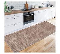 Siunwdiy Non Slip Washable Runner Rug Extra Long 60x470cm Abstract Carpet Runner for Hallway Kitchen Living Room Bedroom, Brown Modern Narrow Rug with Rubber Backing, Dirt Trapper Indoor Floor Mat