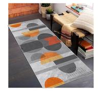 Siunwdiy Orange grey Carpet Runners 100 x 170 cm for Hallways Long Non-Slip Washable Runner Rug-Geometric Pattern for Hallway,Kitchen,Hall,Bedroom,Living Room,Modern Doormat Rug,Corridor Anti-slip