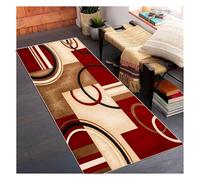 Siunwdiy Red Beige Rug Runner Kitchen non slip Carpet Runners Hallway Modern Geometric Indoor Long 60x330 cm for Hallways Living Room Bedroom Anti-Slip Corridor Carpets Entryway Floor Mat by meter