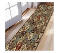 Siunwdiy Rug Runner Kitchen non slip Carpet Runners Hallway 50x160 cm Doormat Indoor Long Hall Runner Rug anti slip for Living Room Bedroom Brown Morocco Carpets Entryway Mats Width 40-120cm