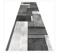 Siunwdiy Runner Rugs for Hallway Non Slip 100X190CM grey geometric Kitchen Runners Rug Washable Contemporary Hallway Runner Low Pile Carpet Runners for Kitchen Hallway Laundry Room