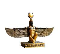 Siunwdiy Winged Isis Egyptian Goddess Statue,Egyptian Decor Ornaments Sculptures Goddess of Beauty Statue, Home Study Office Decoration Gift Decoration,Brass