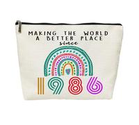 SIUNY 50th Birthday Gifts for Her Cosmetic Bags - Funny 1976 50th Birthday Decorations Makeup Bag, Anniversary 50 Old Year Gift Ideas for Women, Wife, Sister, Mom, Aunt Makeup Travel Bag, 1986