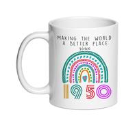 SIUNY 75th Birthday Gifts for Women Men Coffee Mugs,Gifts for 75 Year Old Woman,1950 Birthday Presents for Women, 75th Presents Coffee Mug, 11oz(1950)
