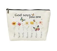 SIUNY Inspirational Gifts Bulk for Women Cosmetic Bags -Funny Sometimes You Forget You Are Awesome So This is Your Reminder Makeup Travel Bag, God Says
