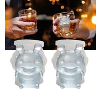 SIUPER 3D Bee Ice Cube Silicone Molds Tray for Whiskey, Cocktail, Drink Decor, Bar; Rich Details. Cute Bees Gifts for Women Kids Girls Boys, Fun Animal Insect Shape Soap Epoxy Resign Mold; 2 Pack
