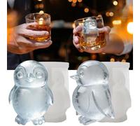 SIUPER 3D Penguin Ice Cube Silicone Molds Tray for Whiskey, Cocktail, Drink Decor, Bar; Rich Details. Cute Penguins Gifts for Women Kids Girls Boys, Fun Animal Shape Soap Epoxy Resign Mold; 2 Pack
