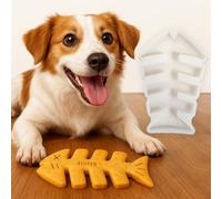 SIUPER 7.5IN Big Fish Bone Dog Cat Treat Mold 1 Pack, DIY Flavors for Puppy. Food Safe Silicone for Oven. Large Ice Cube Mold for Pet Chew, Cooling. Pets Birthday Cake Baking. Fun Gift for Dog Lover