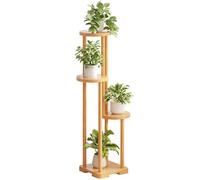 SIUQCGIPRT Plant Stand Bamboo Plant Stand for Indoor Outdoor Multiple Flower Pot Holder Shelf Corner Tall Plants Shelf Display Rack for Patio Garden Corner Balcony Living Room,B,3 Tie（A-4 Tiers）