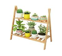 SIUQCGIPRT Plant Stand Bamboo Small Flower Stand Table Top Flowerpot Stand Outdoor Plant Rack Flower Pot Holders For Outside Indoor Planters Flower Display Stand Wood