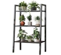 SIUQCGIPRT Plant Stand Metal Plant Stand Outdoor Indoor Waterproof, Heavy Duty Tall Plant Shelf Flower Pot Holder Display Rack for Garden, Storage Rack for Bathroom, Living Room, Balc（Black-3 Tiers）