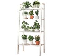 SIUQCGIPRT Plant Stand Metal Plant Stand Outdoor Indoor Waterproof, Heavy Duty Tall Plant Shelf Flower Pot Holder Display Rack for Garden, Storage Rack for Bathroom, Living Room, Balc（White-4 Tiers）