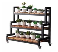 SIUQCGIPRT Plant Stand Multiple Flower Pot Stand Plant Shelf, Metal Plant Display Stand, Heavy Duty 3 Tier Flower Pot Holder, Indoor Outdoor Plant Rack Ladder Shelf, Pine(39in(100cm))